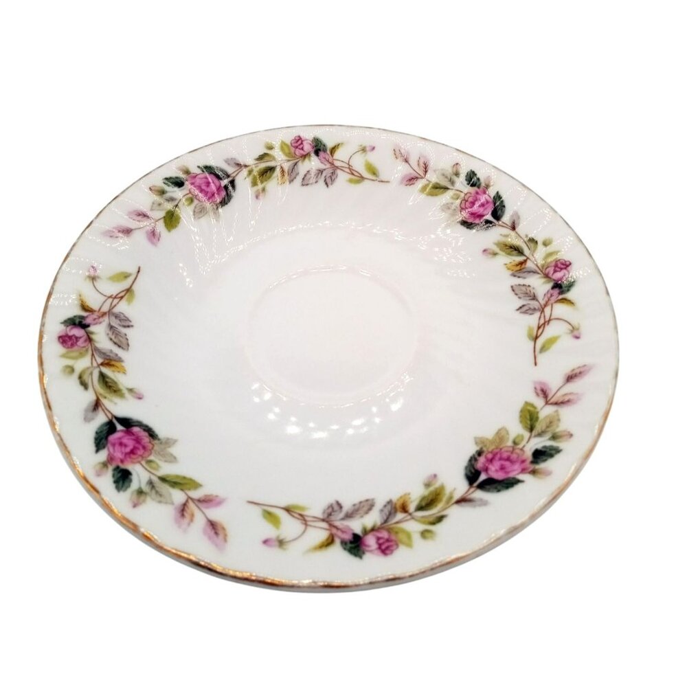 Saucer Regency Rose Creative Fine China 6" Vintage Flowers Gold Rim Discontinued